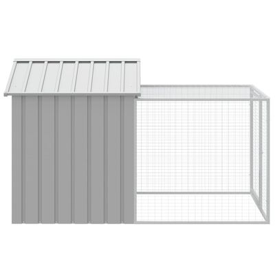 vidaXL Galinheiro com anexo 117x201x123 cm aço galvanizado cinza-claro