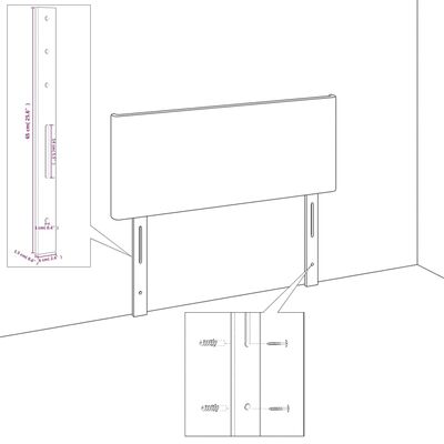 vidaXL Cabeceira de cama 2 pcs tecido 100x5x78/88 cm cinzento-claro