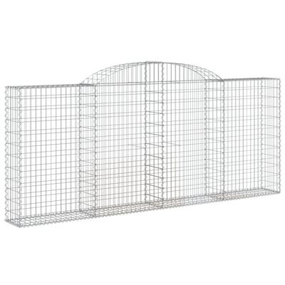 vidaXL Cestos gabião arqueados 6pcs 300x30x120/140cm ferro galvanizado