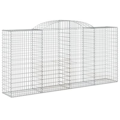 vidaXL Cestos gabião arqueados 8pcs 300x50x140/160cm ferro galvanizado