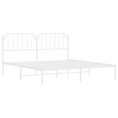 vidaXL Estrutura de cama com cabeceira 180x200 cm metal branco