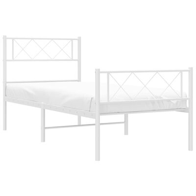 vidaXL Estrutura de cama com cabeceira e pés 100x200 cm metal branco