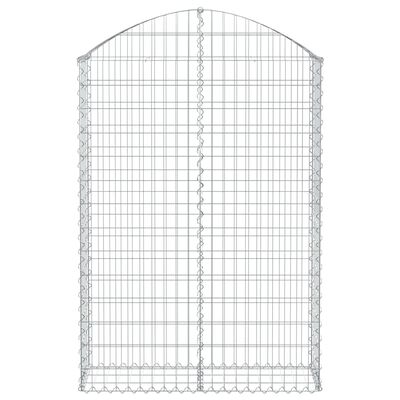 vidaXL Cesto gabião arqueado 100x30x140/160 cm ferro galvanizado