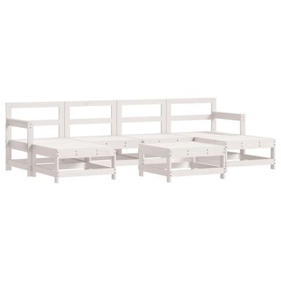 vidaXL 7 pcs conjunto lounge de jardim pinho maciço branco