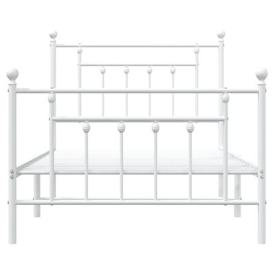 vidaXL Estrutura de cama com cabeceira e pés 100x190 cm metal branco