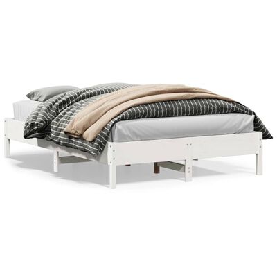 vidaXL Cama sem colchão 140x200 cm madeira de pinho maciça branco