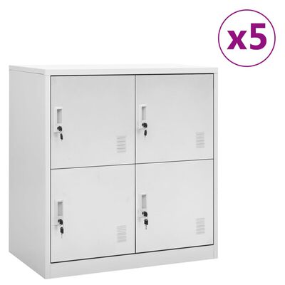 vidaXL Cacifos 5 pcs 90x45x92,5 cm aço cinzento-claro