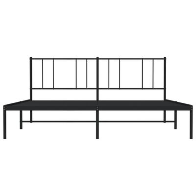 vidaXL Estrutura de cama em metal com cabeceira 180x200 cm preto