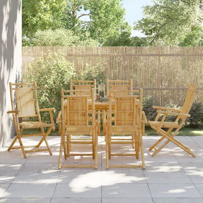 vidaXL Cadeiras de jardim dobráveis 6 pcs 53x66x99 cm bambu