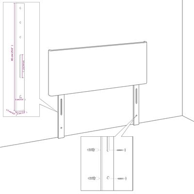 vidaXL Cabeceira de cama c/ luzes LED tecido 144x5x78/88 cm cor creme