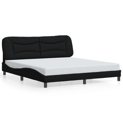 vidaXL Estrutura de cama com luzes LED 180x200 cm tecido preto