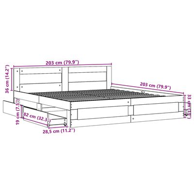 vidaXL Estrutura cama c/ cabeceira derivados madeira carvalho sonoma