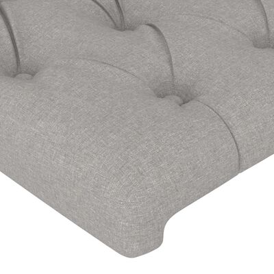 vidaXL Cabeceira de cama 2 pcs tecido 100x7x78/88 cm cinzento-claro