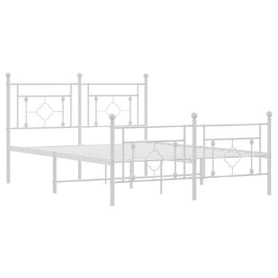 vidaXL Estrutura de cama com cabeceira e pés 140x200 cm metal branco