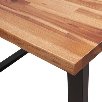 vidaXL Mesa de jantar c/ bordas vivas 110x70x75 cm acácia maciça