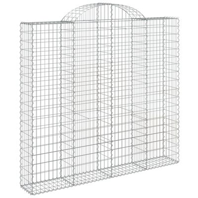 vidaXL Cestos gabião arqueados 3pcs 200x30x180/200cm ferro galvanizado