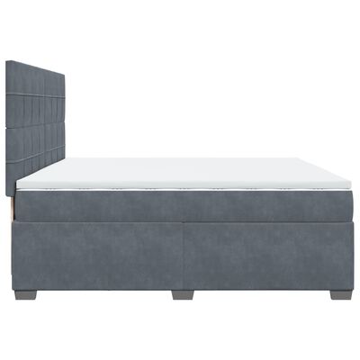 vidaXL Cama com molas/colchão 200x200 cm veludo cinzento-escuro