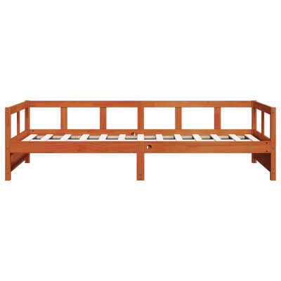 vidaXL Sofá-cama sem colchão 80x200 cm madeira de pinho castanho cera