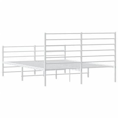 vidaXL Estrutura de cama com cabeceira e pés 150x200 cm metal branco