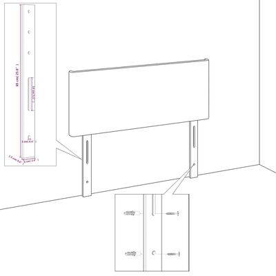 vidaXL Cabeceira de cama tecido 90x5x78/88 cm cinzento-escuro