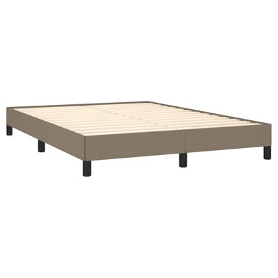 vidaXL Cama sem colchão 140x190 cm tecido castanho-acinzentado