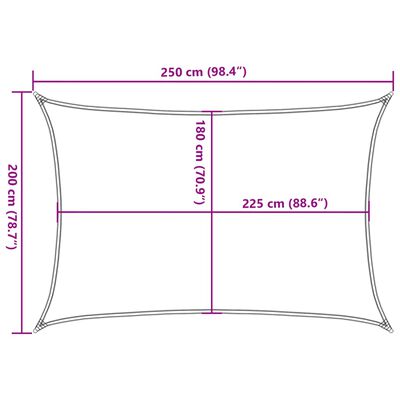 vidaXL Para-sol estilo vela 160 g/m² 2x2,5 m PEAD preto