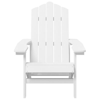 vidaXL Cadeira de jardim Adirondack com mesa PEAD branco