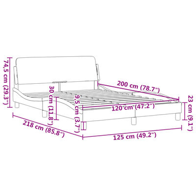 vidaXL Estrutura de cama c/ cabeceira 120x200 cm veludo verde-escuro