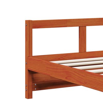 vidaXL Sofá-cama sem colchão 80x200 cm madeira de pinho castanho cera