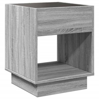 vidaXL Mesa de cabeceira c/ LED Infinity 40x40x50 cm cinzento sonoma