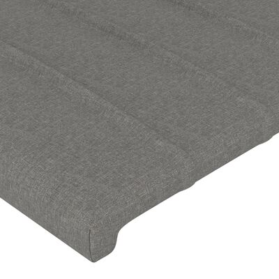 vidaXL Cabeceira de cama c/luzes LED tecido 200x5x78/88cm cinza-escuro