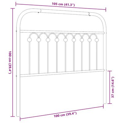 vidaXL Cabeceira de cama 100 cm metal branco