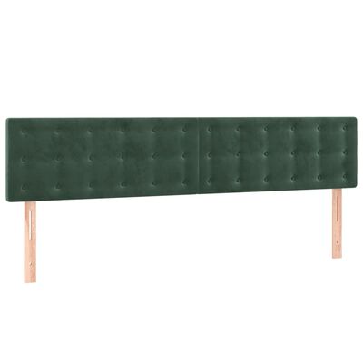 vidaXL Cabeceira de cama 2 pcs veludo 100x5x78/88 cm verde-escuro