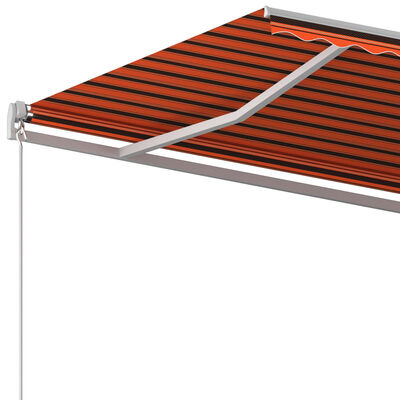 vidaXL Toldo retrátil automático com postes 4,5x3 m laranja e castanho