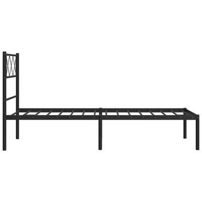 vidaXL Estrutura de cama com cabeceira 100x190 cm metal preto