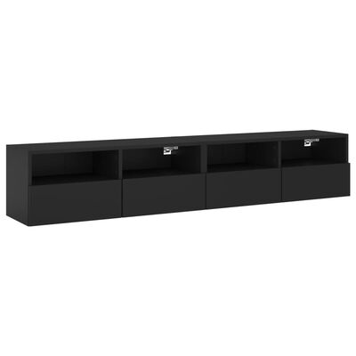 vidaXL Móveis de parede p/ TV 2 pcs 80x30x30cm derivados madeira preto