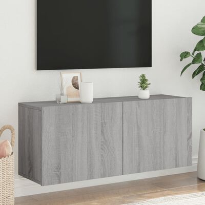 vidaXL Móvel de parede para TV 100x30x41 cm cinzento sonoma