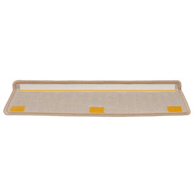 vidaXL Tapete/carpete para degraus 15 pcs 65x21x4 cm dourado