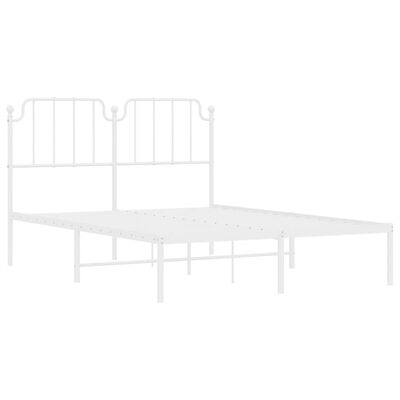 vidaXL Estrutura de cama com cabeceira 140x190 cm metal branco