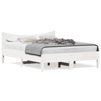 vidaXL Cama sem colchão 120x190 cm madeira de pinho maciça branco