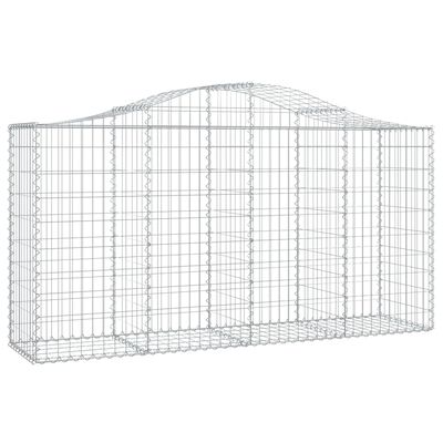 vidaXL Cestos gabião arqueados 5pcs 200x50x100/120cm ferro galvanizado