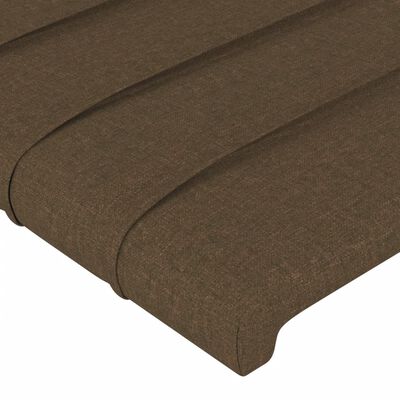 vidaXL Cabeceira de cama c/ luzes LED tecido 100x5x78/88 cm castanho