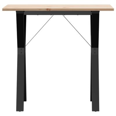 vidaXL Mesa de jantar estrutura em Y 80x50x75 cm pinho e ferro fundido