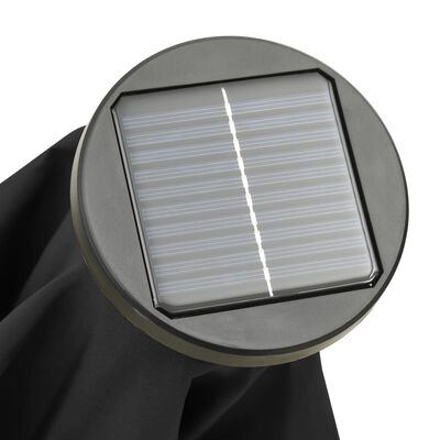 vidaXL Guarda-sol de jardim c/ luzes LED 200x211 cm alumínio preto