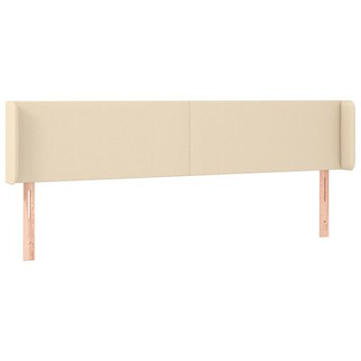 vidaXL Cabeceira de cama c/ abas tecido 183x16x78/88 cm creme