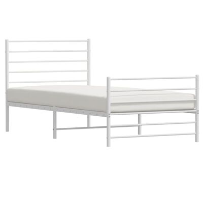 vidaXL Estrutura de cama com cabeceira e pés 100x200 cm metal branco