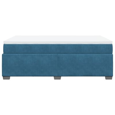 vidaXL Cama boxspring com colchão 120x200 cm veludo azul-escuro