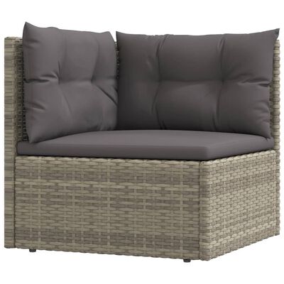 vidaXL 8 pcs conjunto lounge de jardim c/ almofadões vime PE cinzento