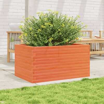 vidaXL Vaso/floreira de jardim 90x60x46 cm pinho maciço castanho-mel