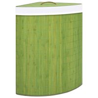 vidaXL Cesto de canto para roupa suja 60 L bambu verde